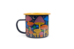 Enamel Coffee & Camp Mug | Midnight Mushroom | 16 Oz | Fungi