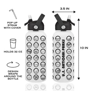 National Park Water Bottle Tracker with Stickers