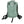A sage green CamelBak hydration pack with black straps and gray padding, shown from the back against a plain white background.