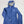 A blue hooded rain jacket from The North Face, laid flat against a light gray background. The jacket features a heathered blue exterior, a light gray interior lining, and the brand's logo on the left chest.